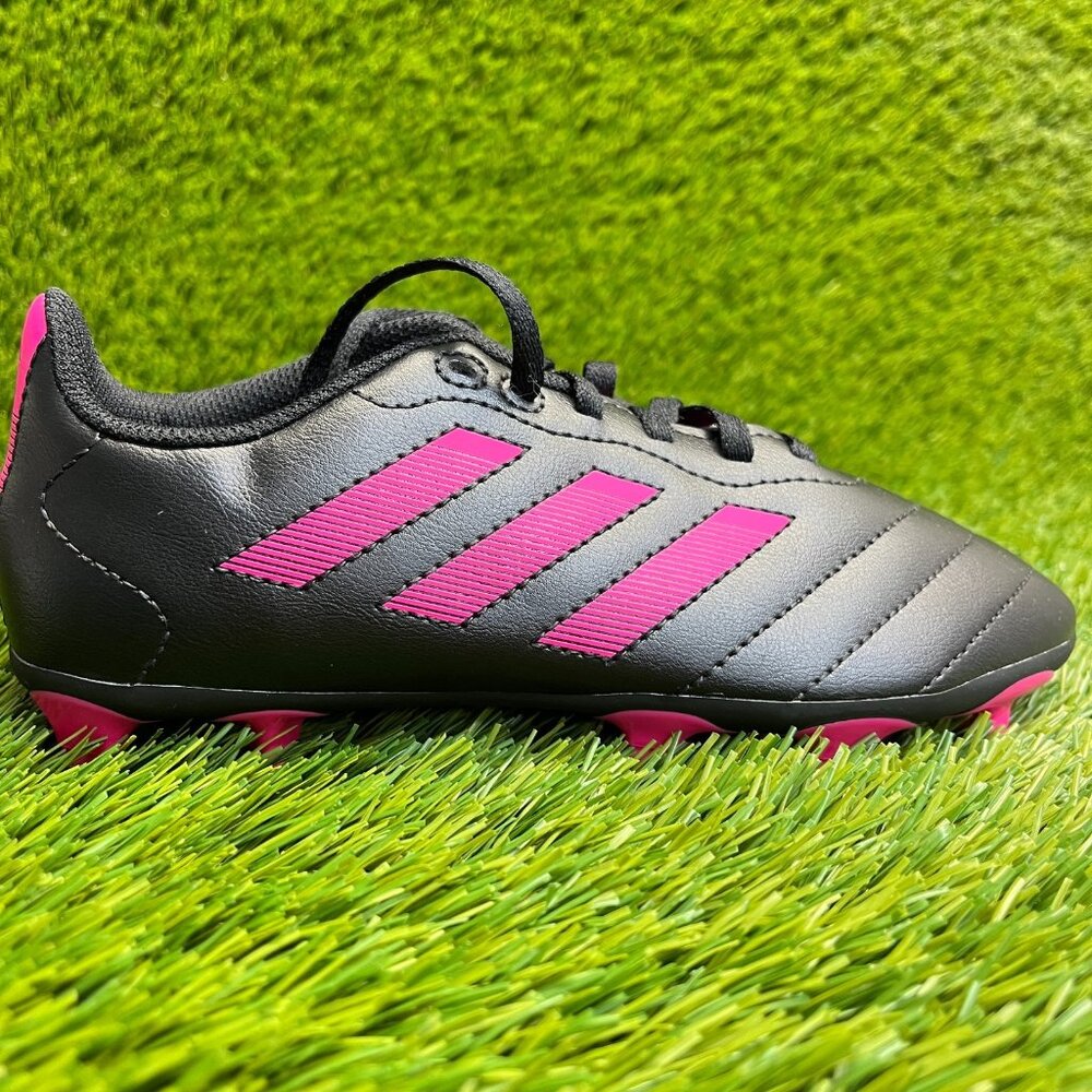 Adidas Goletto VIII FG Girls Size 2.5Y Black Pink Running Leather Soccer Cleats